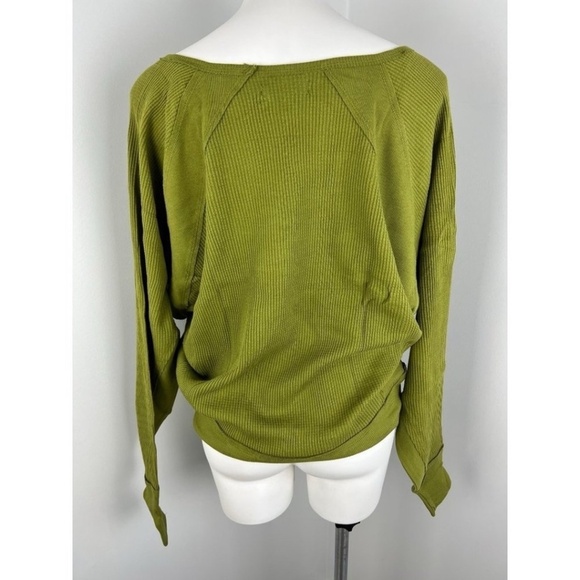 Free People Santa Clara V-neck Thermal Top Ferngully  NWT - Picture 3 of 5